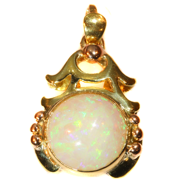 Interbellum Allure: Vintage Opal Pendant in Style Japonais